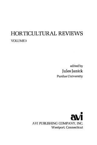 Cover image: Horticultural Reviews 1st edition 9781118063569