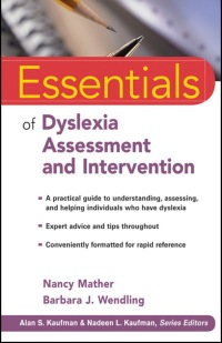 Cover image: Essentials of Dyslexia Assessment and Intervention 1st edition 9780470927601