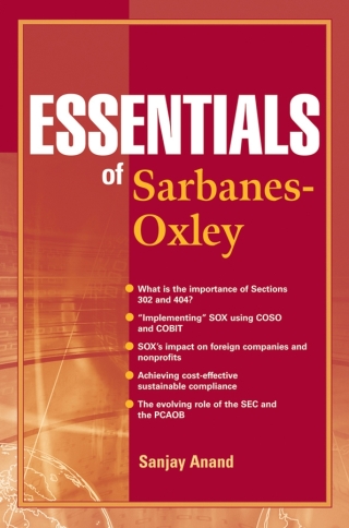 Imagen de portada: Essentials of Sarbanes-Oxley 1st edition 9780470056684