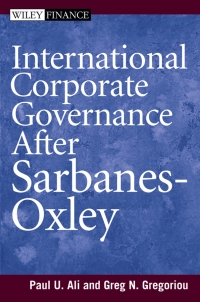 Imagen de portada: International Corporate Governance After Sarbanes-Oxley 1st edition 9780471775928