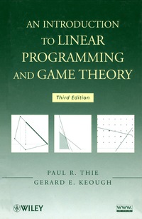 Cover image: An Introduction to Linear Programming and Game Theory 3rd edition 9780470232866