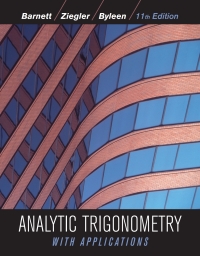 Imagen de portada: Analytic Trigonometry with Applications 11th edition 9780470648056