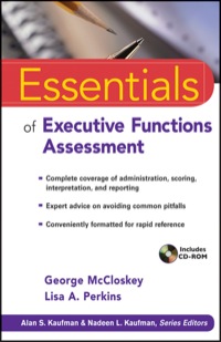 Cover image: Essentials of Executive Functions Assessment 1st edition 9780470422021