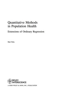 Cover image: Quantitative Methods in Population Health: Extensions of Ordinary Regression 1st edition 9780471455059