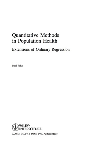 Cover image: Quantitative Methods in Population Health: Extensions of Ordinary Regression 1st edition 9780471455059