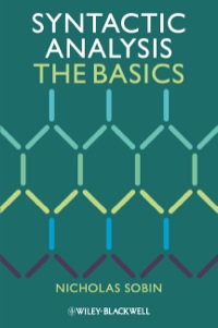 Cover image: Syntactic Analysis: The Basics 1st edition 9781444335071