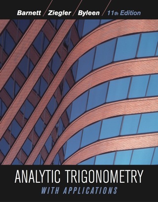 Cover image: Analytic Trigonometry with Applications 11th edition 9780470648056