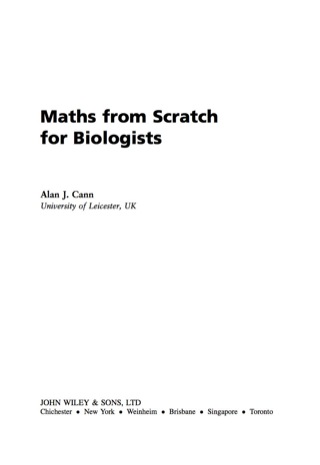 表紙画像: Maths from Scratch for Biologists 1st edition 9780471498353