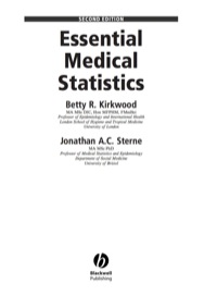 Cover image: Essential Medical Statistics 2nd edition 9780865428713