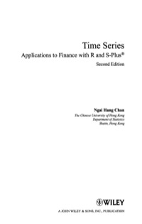 Cover image: Time Series: Applications to Finance with R and S-Plus 2nd edition 9780470583623