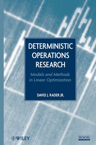 Cover image: Deterministic Operations Research: Models and Methods in Linear Optimization 1st edition 9780470484517