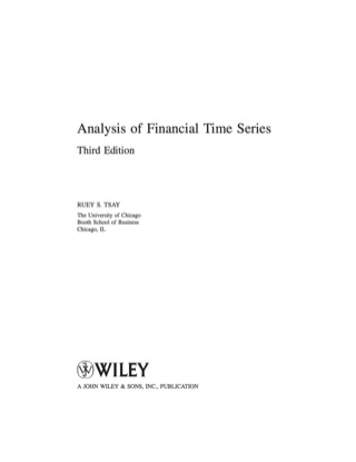 Cover image: Analysis of Financial Time Series 3rd edition 9780470414354