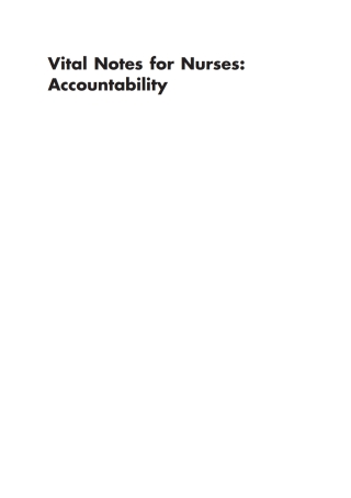 Cover image: Vital Notes for Nurses: Accountability 1st edition 9781405122795