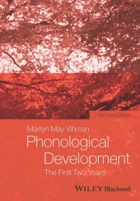 Cover image: Phonological Development 2nd edition 9781118342800