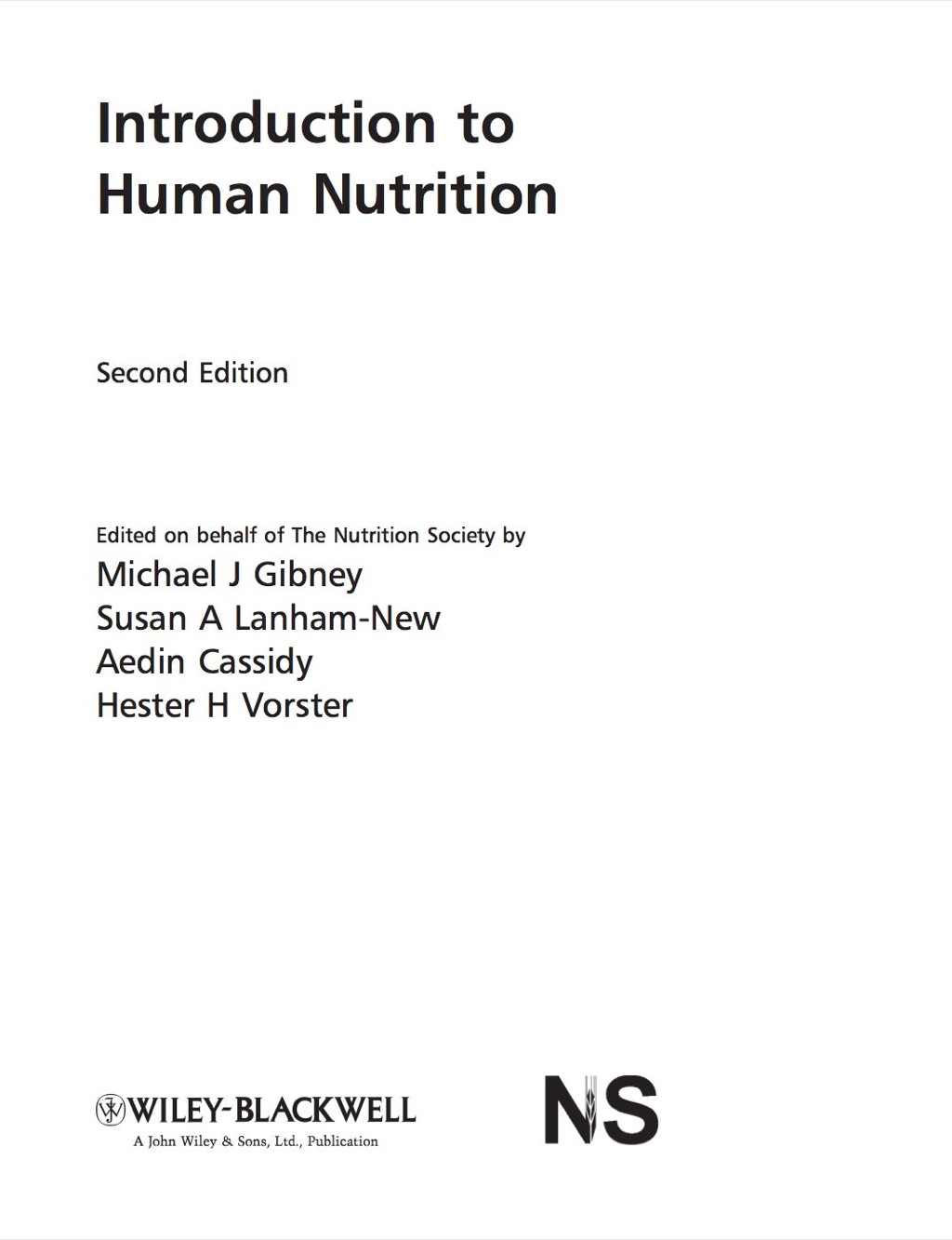 Introduction to Human Nutrition 1st Edition