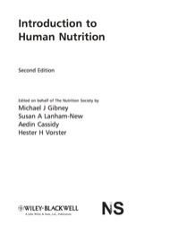 Cover image: Introduction to Human Nutrition 1st edition 9781405168076
