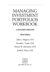 Cover image: Managing Investment Portfolios Workbook: A Dynamic Process 3rd edition 9780470104934