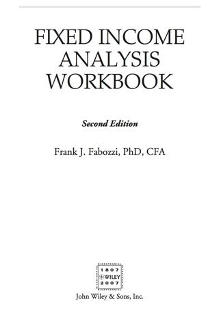 Cover image: Fixed Income Analysis Workbook 2nd edition 9780470069196