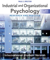 Cover image: Industrial and Organizational Psychology: Research and Practice, International Student Version 6th edition 9781118092279