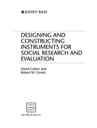 Cover image: Designing and Constructing Instruments for Social Research and Evaluation 1st edition 9780787987848