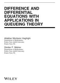 Cover image: Difference and Differential Equations with Applications in Queueing Theory 1st edition 9781118393246