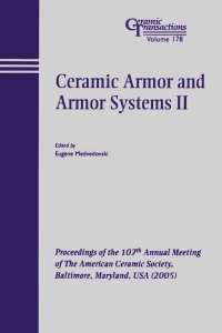 Cover image: Ceramic Armor and Armor Systems II 1st edition 9781574982480