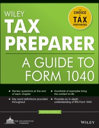 Imagen de portada: Wiley Tax Preparer: A Guide to Form 1040 2nd edition 9781118072622