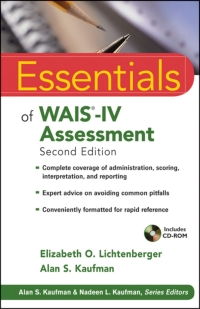 Cover image: Essentials of WAIS-IV Assessment 2nd edition 9781118271889