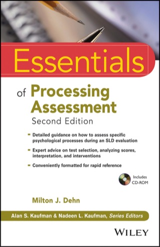 Cover image: Essentials of Processing Assessment 2nd edition 9781118368206