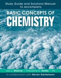 Imagen de portada: Study Guide and Solutions Manual to accompany Basic Concepts of Chemistry 9th edition 9781118156438