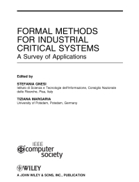 Imagen de portada: Formal Methods for Industrial Critical Systems: A Survey of Applications 1st edition 9780470876183