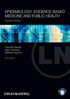Imagen de portada: Lecture Notes: Epidemiology, Evidence-based Medicine and Public Health 6th edition 9781444334784