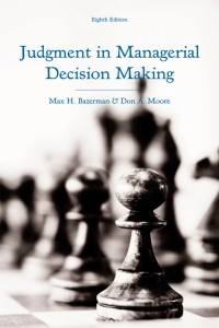 Cover image: Judgment in Managerial Decision Making 8th edition 9781118065709