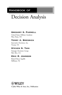 Omslagafbeelding: Handbook of Decision Analysis 1st edition 9781118173138