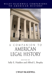 Cover image: A Companion to American Legal History 1st edition 9781444331424