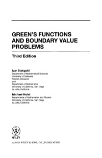 Cover image: Green's Functions and Boundary Value Problems 3rd edition 9780470609705