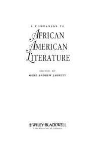 Cover image: A Companion to African American Literature 1st edition 9781405188623