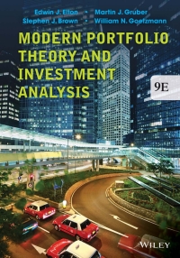 表紙画像: Modern Portfolio Theory and Investment Analysis 9th edition 9781118469941