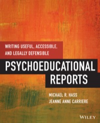 Cover image: Writing Useful, Accessible, and Legally Defensible Psychoeducational Reports 1st edition 9781118205655