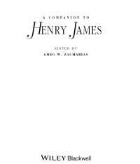 Cover image: A Companion to Henry James 1st edition 9781405140423