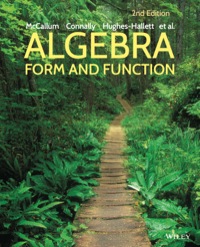 Cover image: Algebra: Form and Function 2nd edition 9781118449196