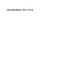 Cover image: Applied Dental Materials 9th Edition 9th edition 9781405139618