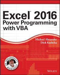 Cover image: Excel 2016 Power Programming with VBA 1st edition 9781119067726