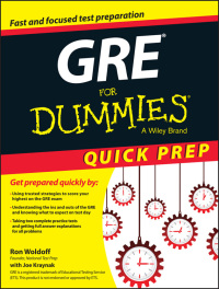 Cover image: GRE For Dummies Quick Prep 1st edition 9781119068648