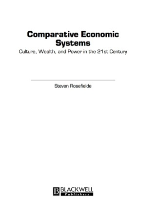 Cover image: Comparative Economic Systems: Culture, Wealth, and Power in the 21st Century 1st edition 9780631229629