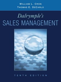 Imagen de portada: Dalrymple's Sales Management: Concepts and Cases 10th edition 9780470169650