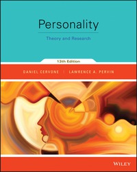 Cover image: Personality: Theory and Research 13th edition 9781118976296