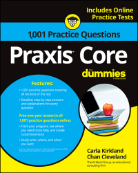 Imagen de portada: 1,001 Praxis Core Practice Questions For Dummies with Online Practice 1st edition 9781119263883