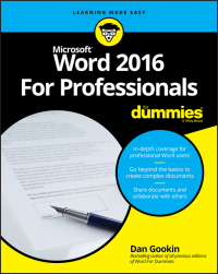 Cover image: Word 2016 For Professionals For Dummies 1st edition 9781119286042
