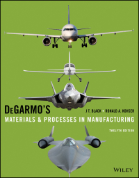 Imagen de portada: Degarmo's Materials and Processes in Manufacturing 12th edition 9781118987674